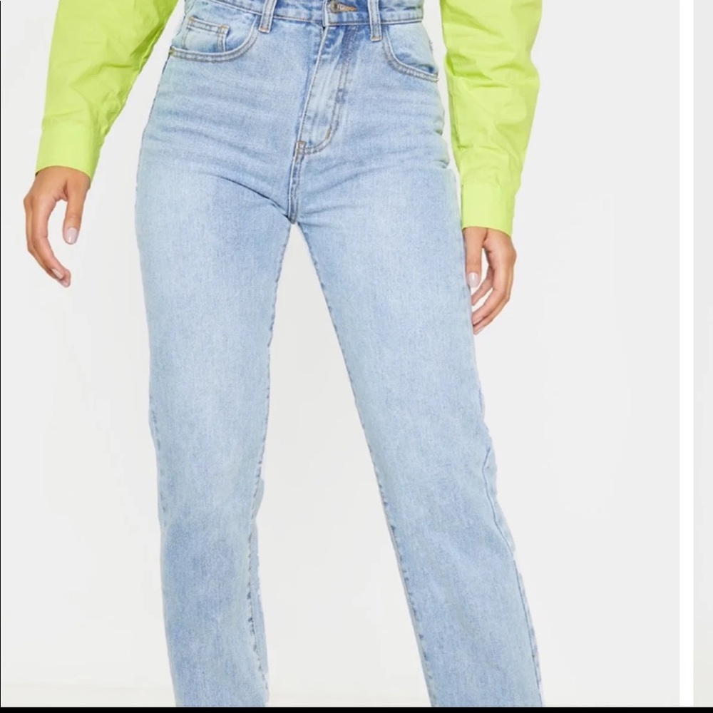 Light Wash Split Hem Jeans